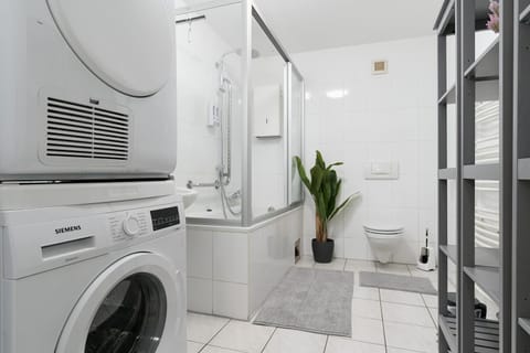 Shower, Toilet, Bathroom, washing machine, dryer