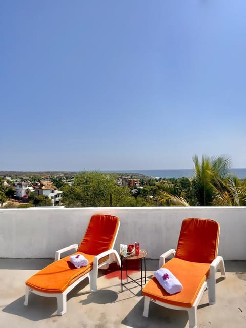 Patio, Day, Natural landscape, View (from property/room), Balcony/Terrace, Seating area, Sea view, sunbed