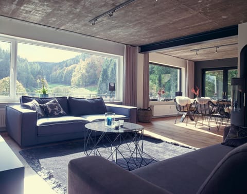 Natural landscape, Living room, Dining area, Mountain view