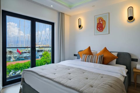 Bed, Sea view