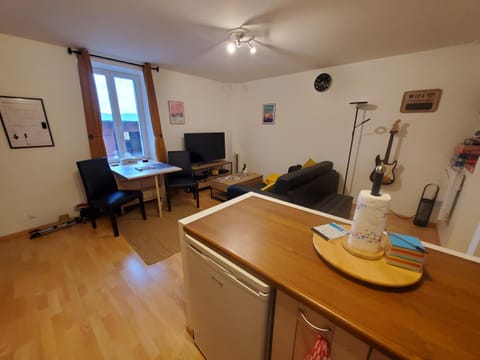 TV and multimedia, View (from property/room), Kitchen or kitchenette, Living room, Seating area, Dining area, Inner courtyard view, fireplace, hair dresser