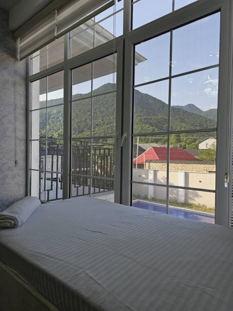 Bed, Natural landscape, View (from property/room), Bedroom