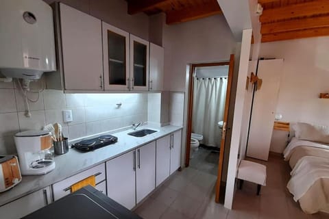 Kitchen or kitchenette, minibar, stove