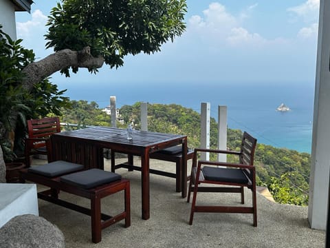 Patio, Dining area, Sea view