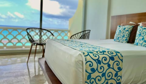 Bed, Sea view