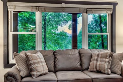 Living room, Seating area, Mountain view