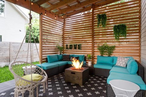 Patio, fireplace