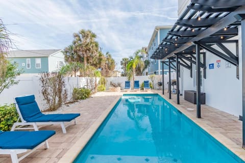 Sol Mate Roof top deck at the Beach Private heated pool spa and firepit House in Saint Augustine Beach