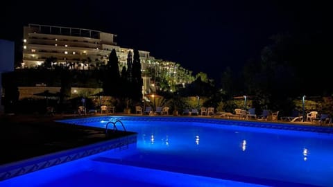 Night, Pool view, Swimming pool