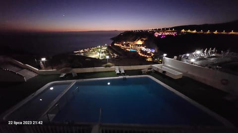 Night, Natural landscape, Bird's eye view, Mountain view, Pool view, Sea view, Swimming pool