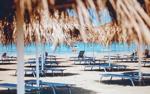 Day, Beach, Sea view, sunbed