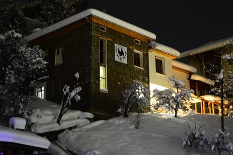 Property building, Night, Winter, Ski School