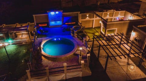 Patio, Night, Natural landscape, Bird's eye view, Hot Tub, View (from property/room), Balcony/Terrace, Pool view, Swimming pool, sunbed