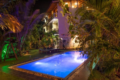 Night, Pool view, Swimming pool