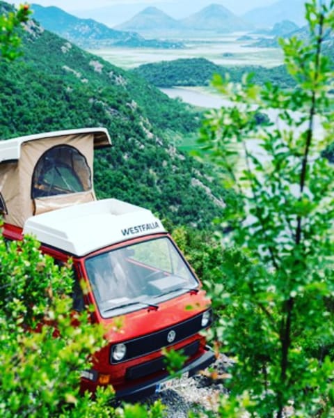 Alpha Campers Montenegro - Our Red Westfalia Bus House in Podgorica