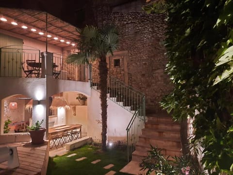 Property building, Patio, Night, Balcony/Terrace