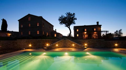 Property building, Night, Pool view, Swimming pool