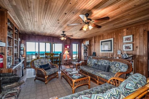 Fantasea 6 BR & 3 BA Oceanfront View House, Outdoor Shower, Creek Dock, Wood Burning Fireplace House in Pawleys Island