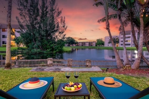 Patio, Lake view, sunbed