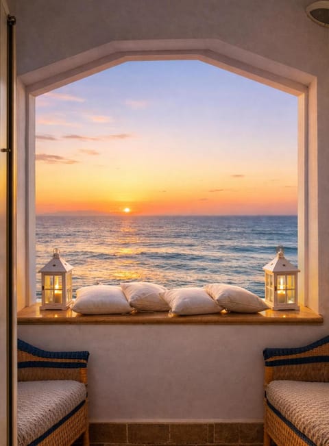 Beach, Sea view, Sunset