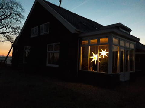 Property building, Night, Winter