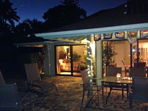 Property building, Patio, Night, Bird's eye view, Dining area