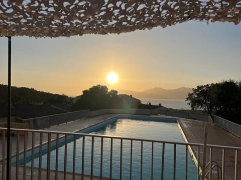 Pool view, Sea view, Swimming pool, Sunset