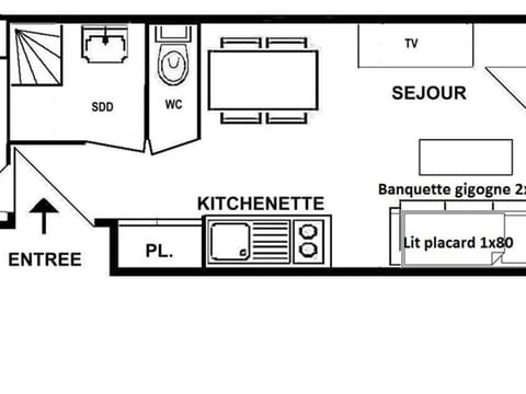 Studio cabine cosy avec balcon, proche télésièges et commerces, 5 couchages - Les Saisies - FR-1-594-315 Apartment in Villard-sur-Doron