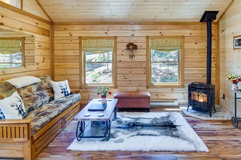 Conifer Log Cabin Rental with Private Hot Tub and Pond House in Park County