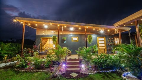 Property building, Night, Garden