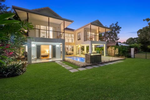 Property building, Night, Garden