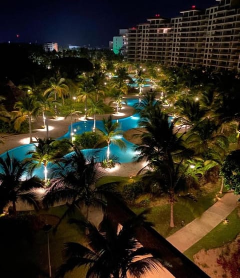 Property building, Night, Pool view, Swimming pool