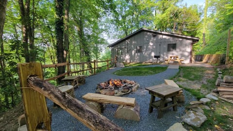 Garden view, fireplace