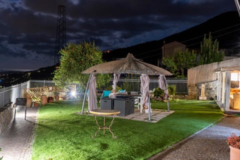 Patio, Night, Natural landscape, Garden, Garden view