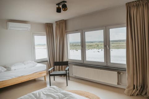 Bed, Bedroom, River view, air conditioner