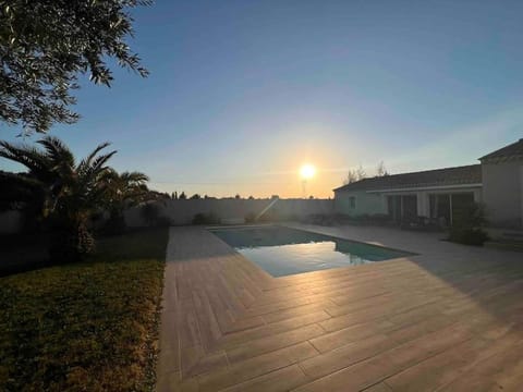 Pool view, Swimming pool, Sunset