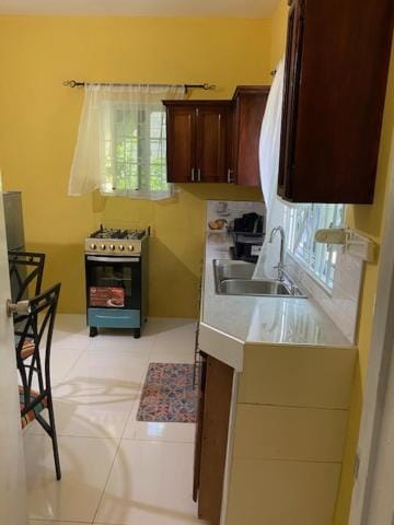 Kitchen or kitchenette, oven