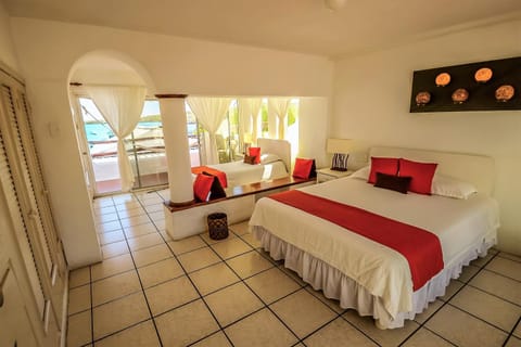 Bed, Balcony/Terrace, Photo of the whole room, Bedroom, Sea view