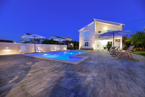 Patio, Night, Swimming pool