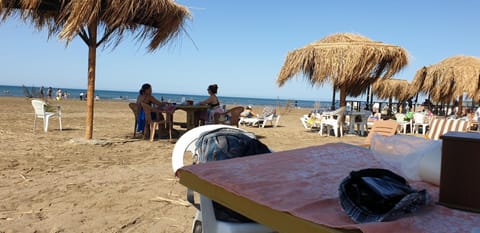 Day, People, Natural landscape, Beach, Sea view, group of guests, sunbed