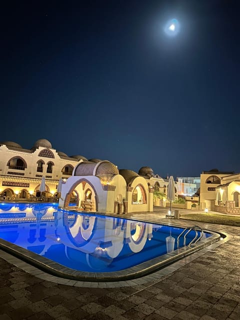 Property building, Night, Swimming pool