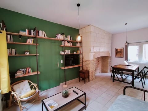 Library, Living room, Dining area