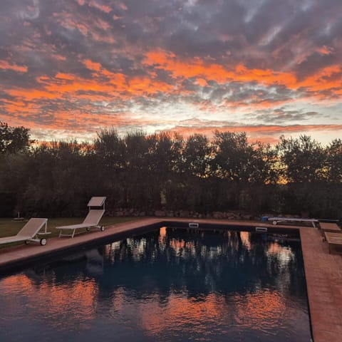Pool view, Sunset