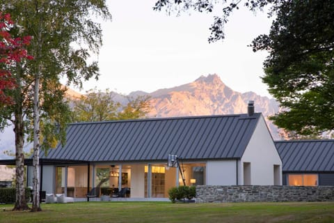 Property building, Autumn, Mountain view, Sunset