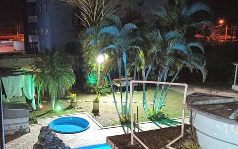 Patio, Night, Garden, Garden view