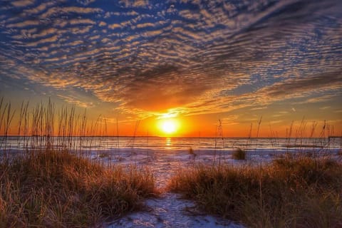 Nearby landmark, Natural landscape, Beach, Sunset