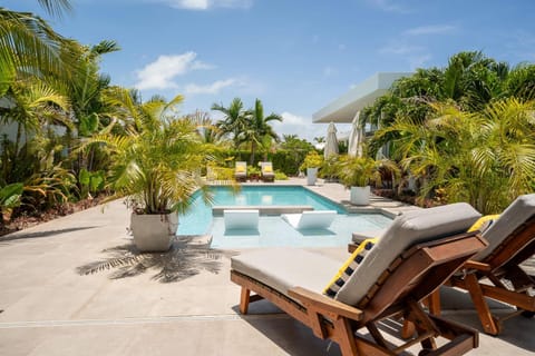 Romantic Getaway - Oceanside Large Modern Studio with Pool, 500ft from Long Bay Beach Villa in Grace Bay