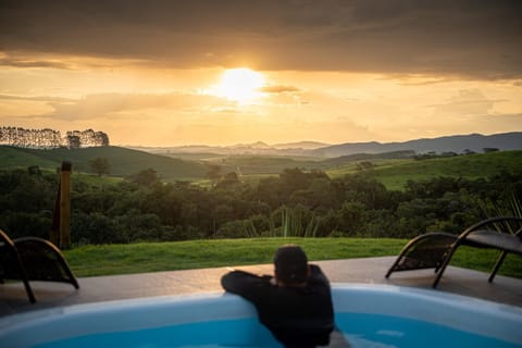 Natural landscape, Pool view, Swimming pool, Sunset