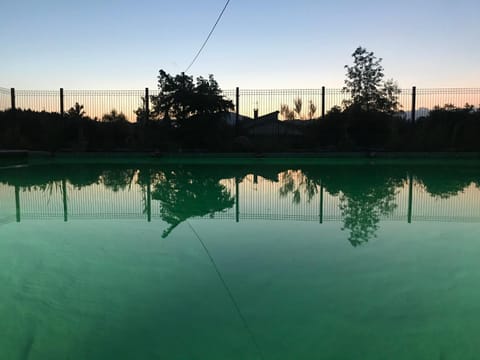 Natural landscape, Swimming pool, Sunset