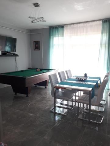 Billiard, Living room, Dining area